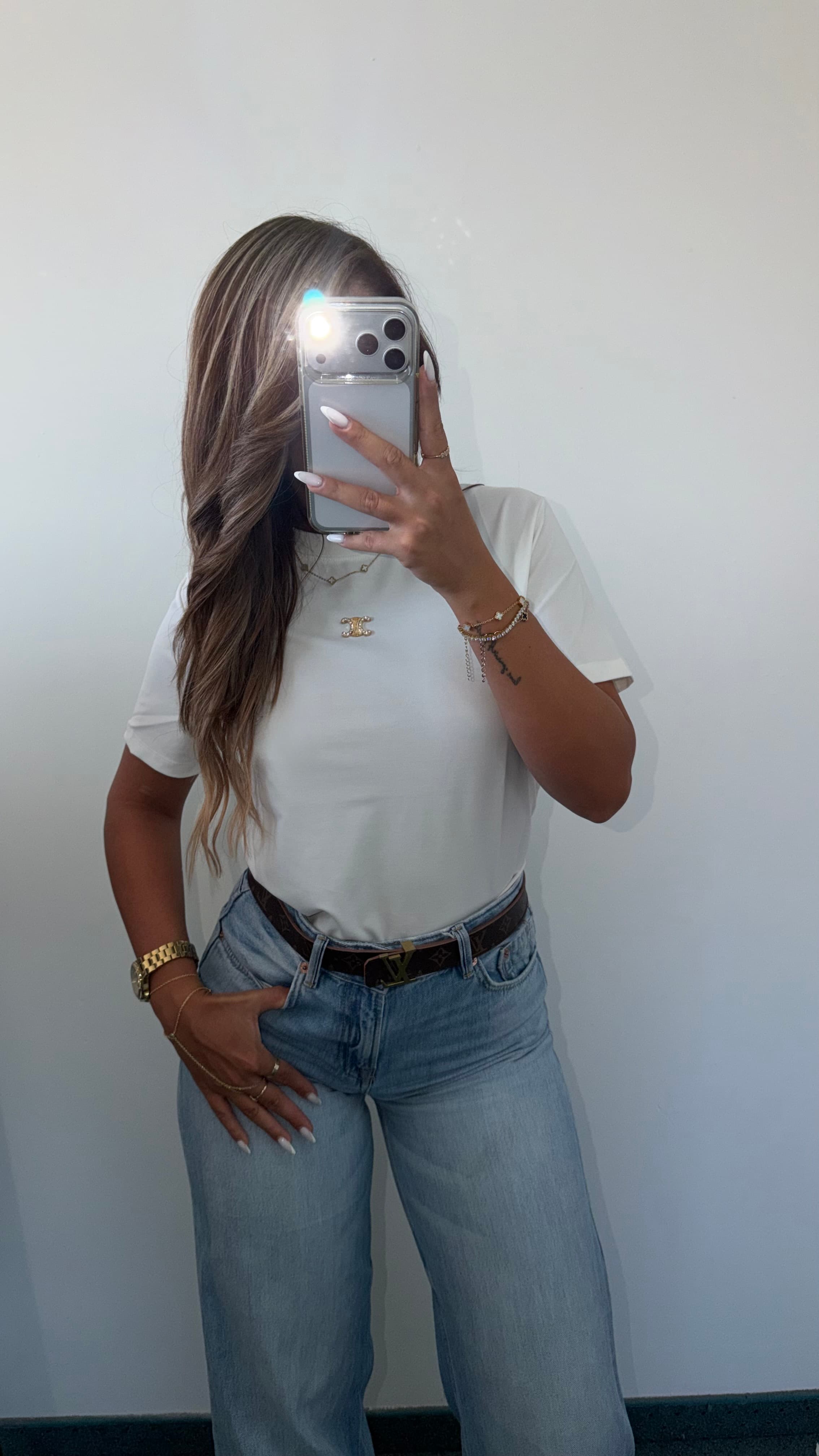 חולצת טי לבנה קלאסית CELINE